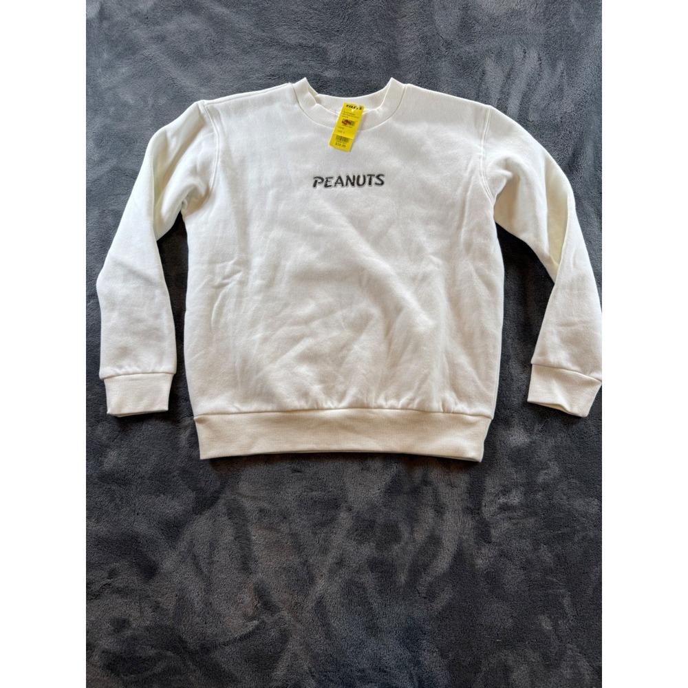 Kids Peanuts Charlie Brown Snoopy Pumpkin Halloween Sweatshirt White Size S